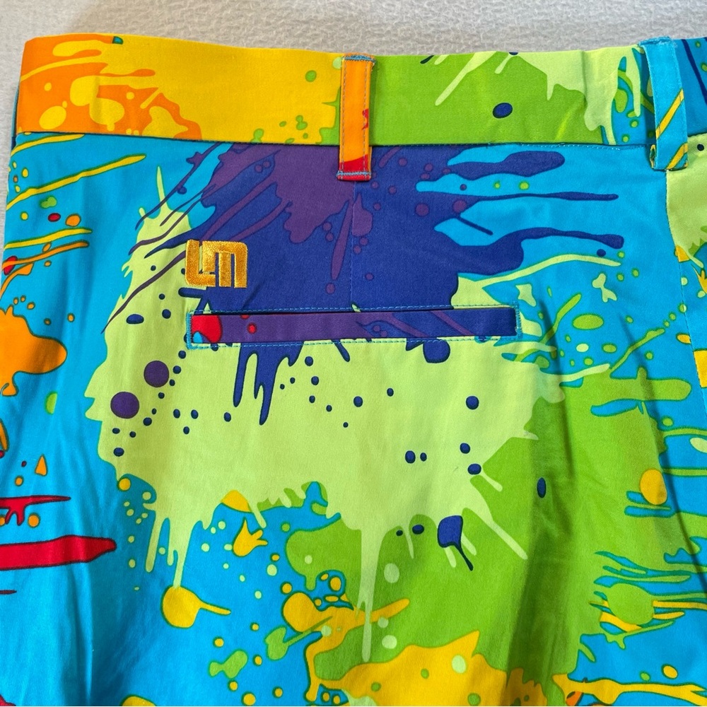 Loudmouth Mens Colourful Paint Splatter Golf Shorts Size 44